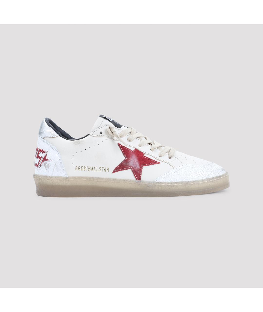 GOLDEN GOOSE Белые кожаные низкие кроссовки / кеды, фото 2