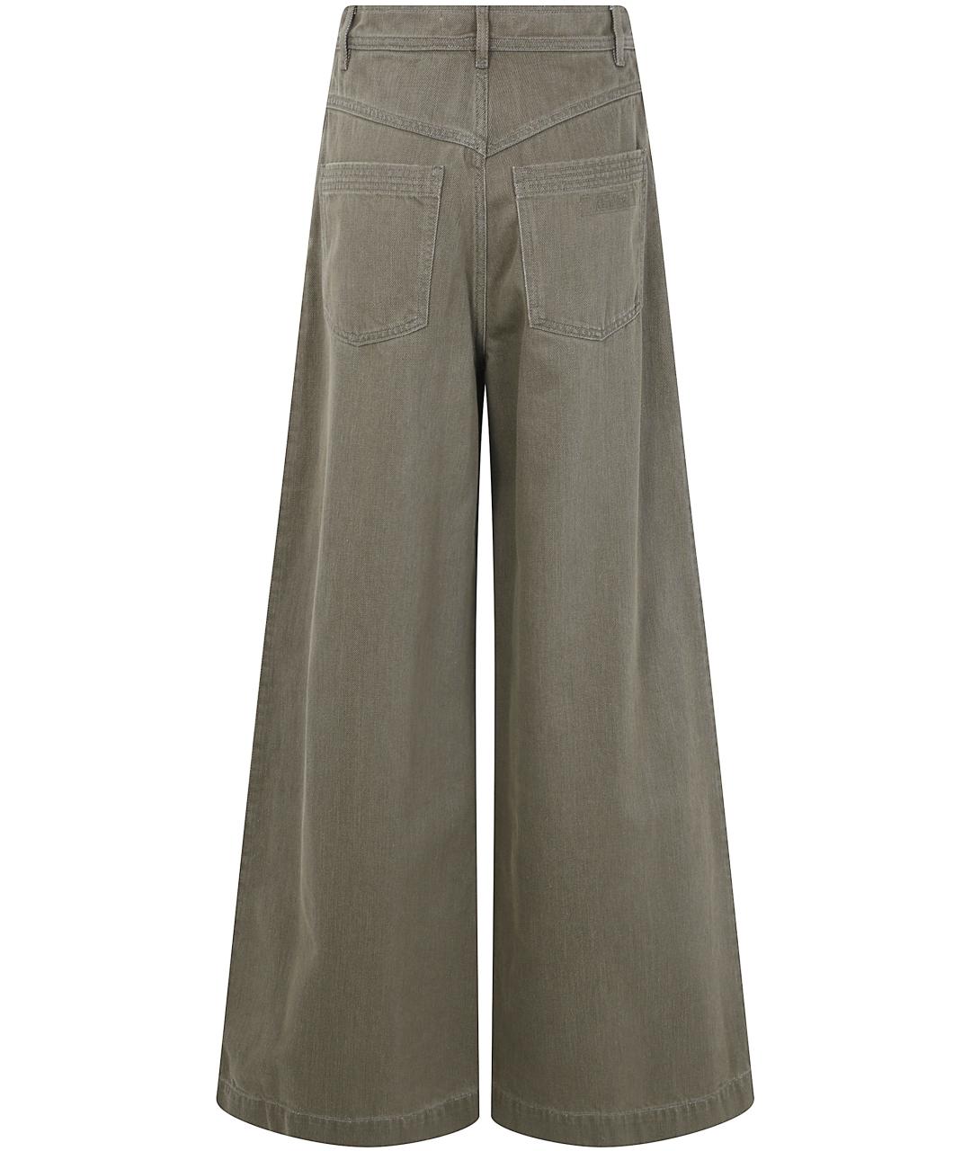 MAX MARA Зеленые хлопковые прямые джинсы, фото 2