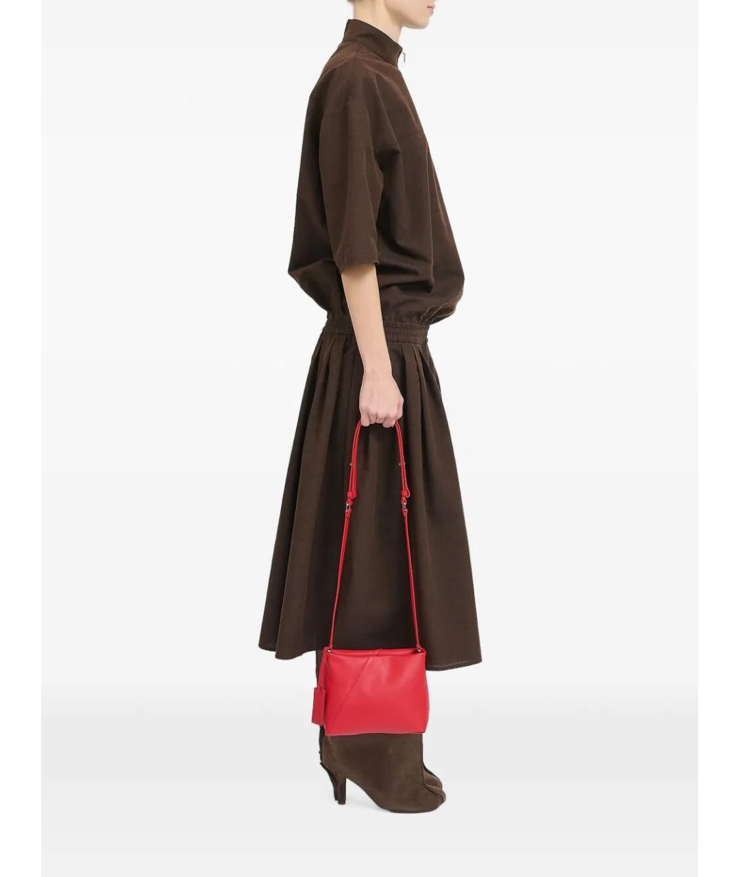 MM6 MAISON MARGIELA Красная кожаная сумка с короткими ручками, фото 4