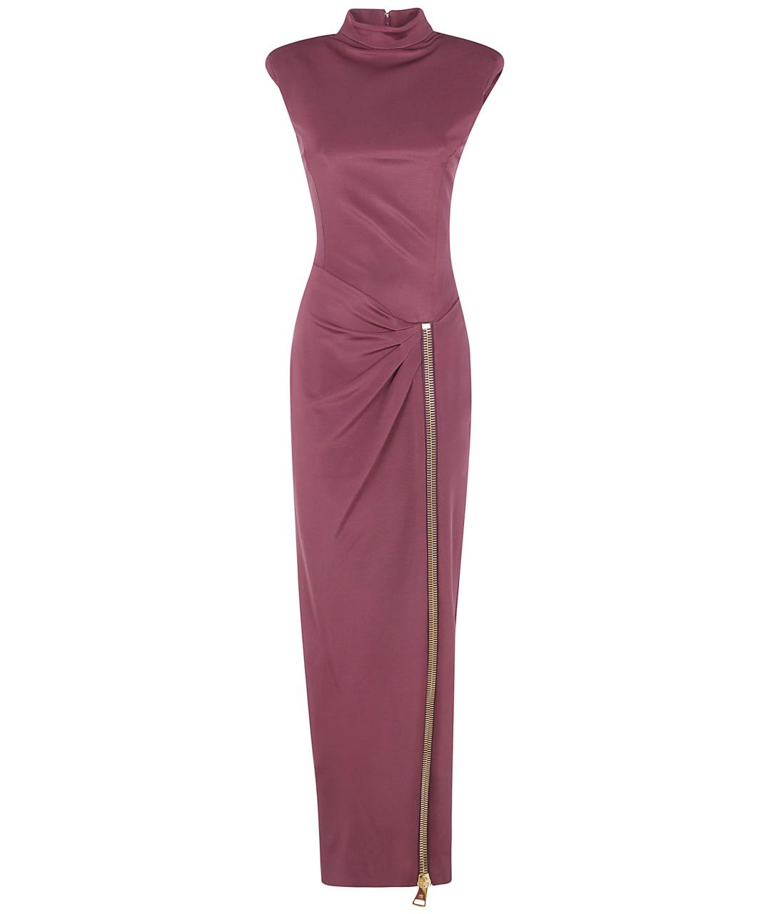 BALMAIN Розовое полиамидовое вечернее платье, фото 1
