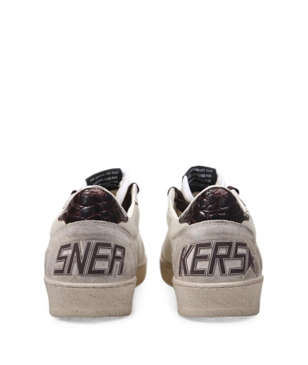 GOLDEN GOOSE Белые кожаные низкие кроссовки / кеды, фото 2