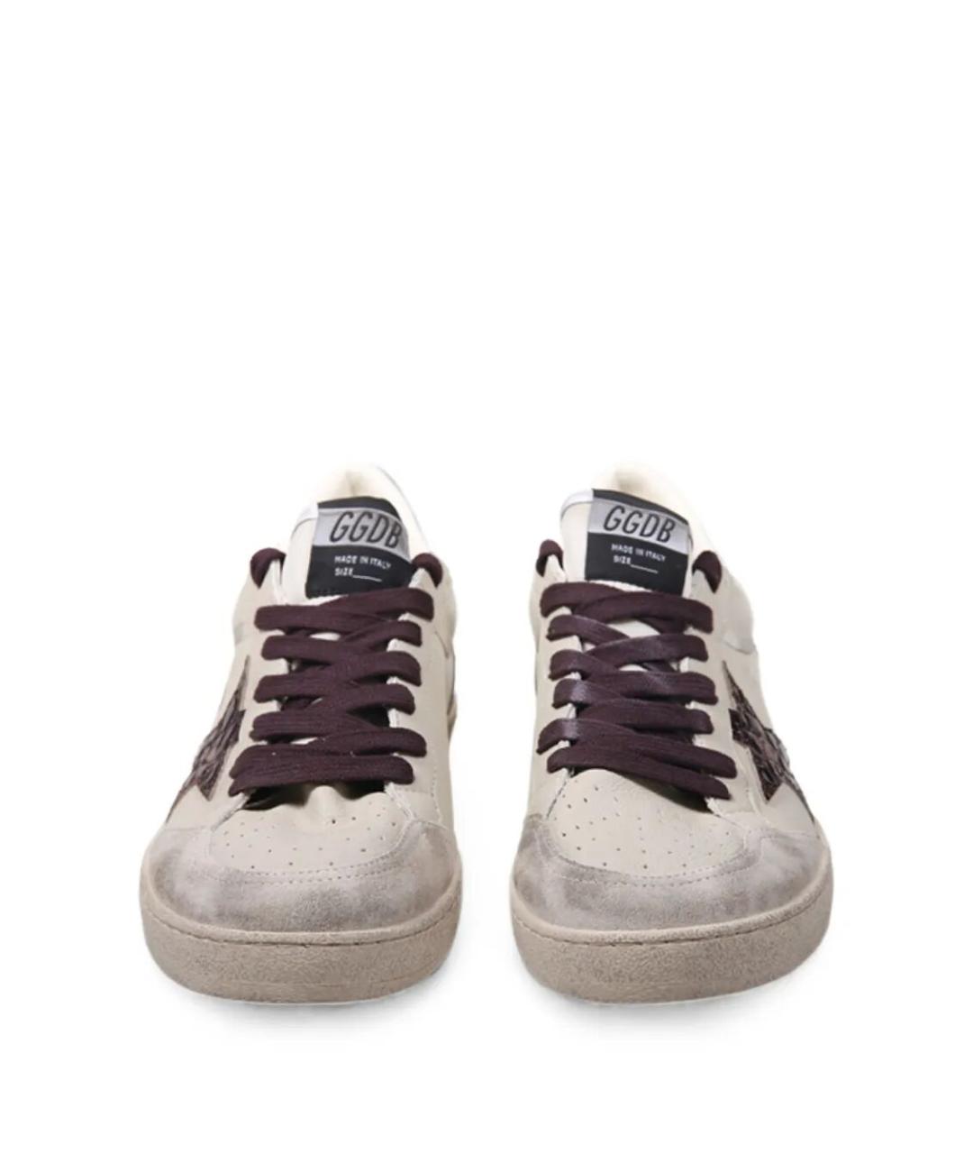 GOLDEN GOOSE Белые кожаные низкие кроссовки / кеды, фото 3