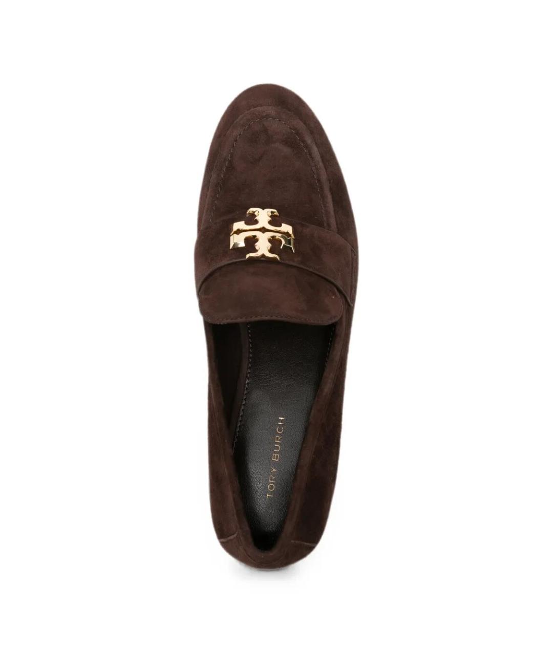 TORY BURCH Коричневые замшевые лоферы, фото 4