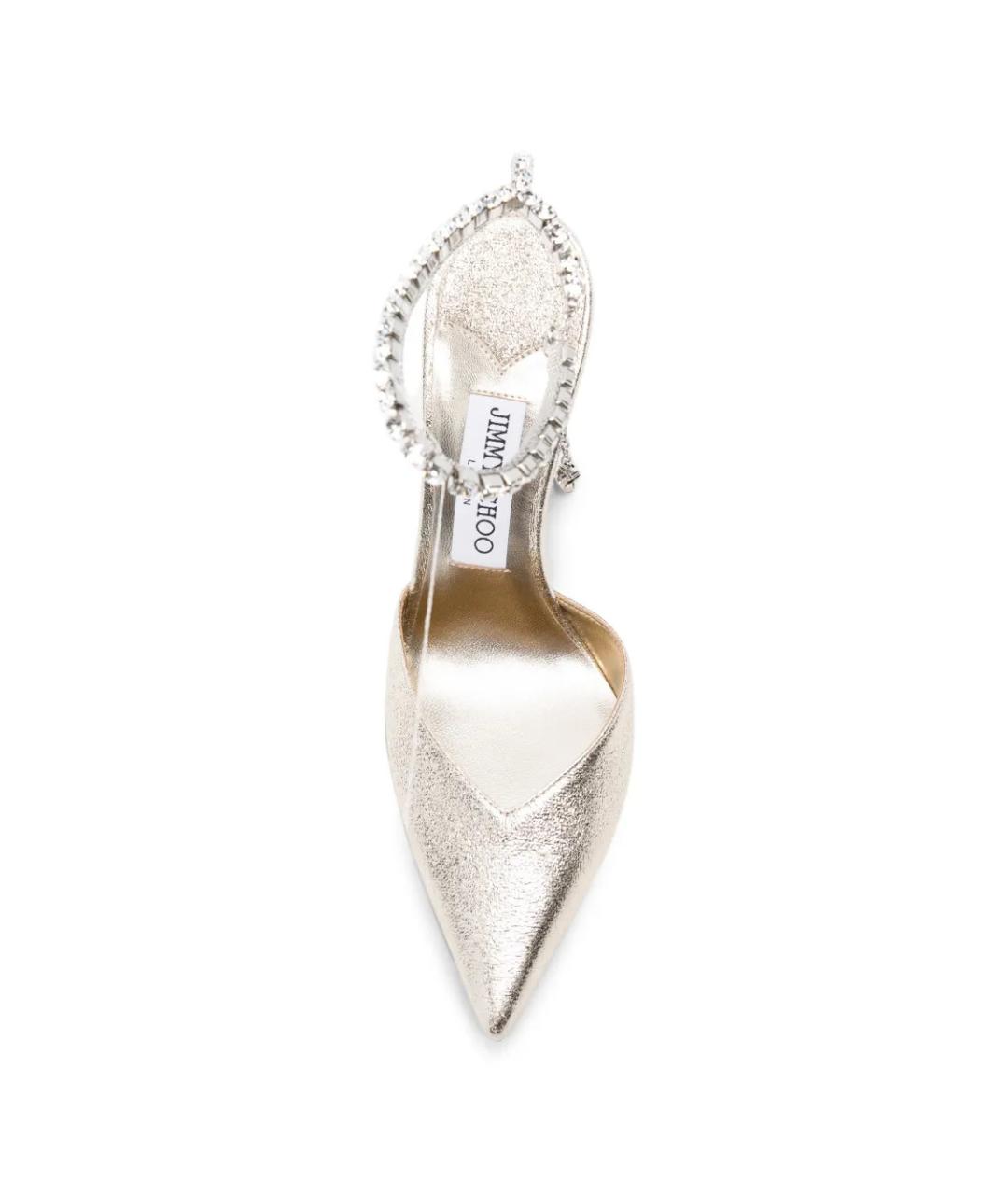 JIMMY CHOO Серебряные кожаные туфли, фото 4