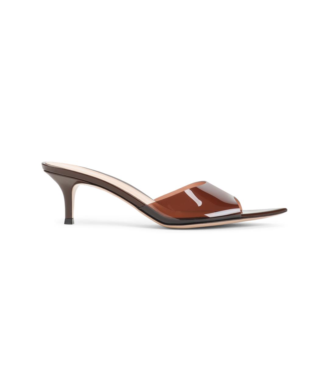 GIANVITO ROSSI Коричневые кожаные мюли, фото 1