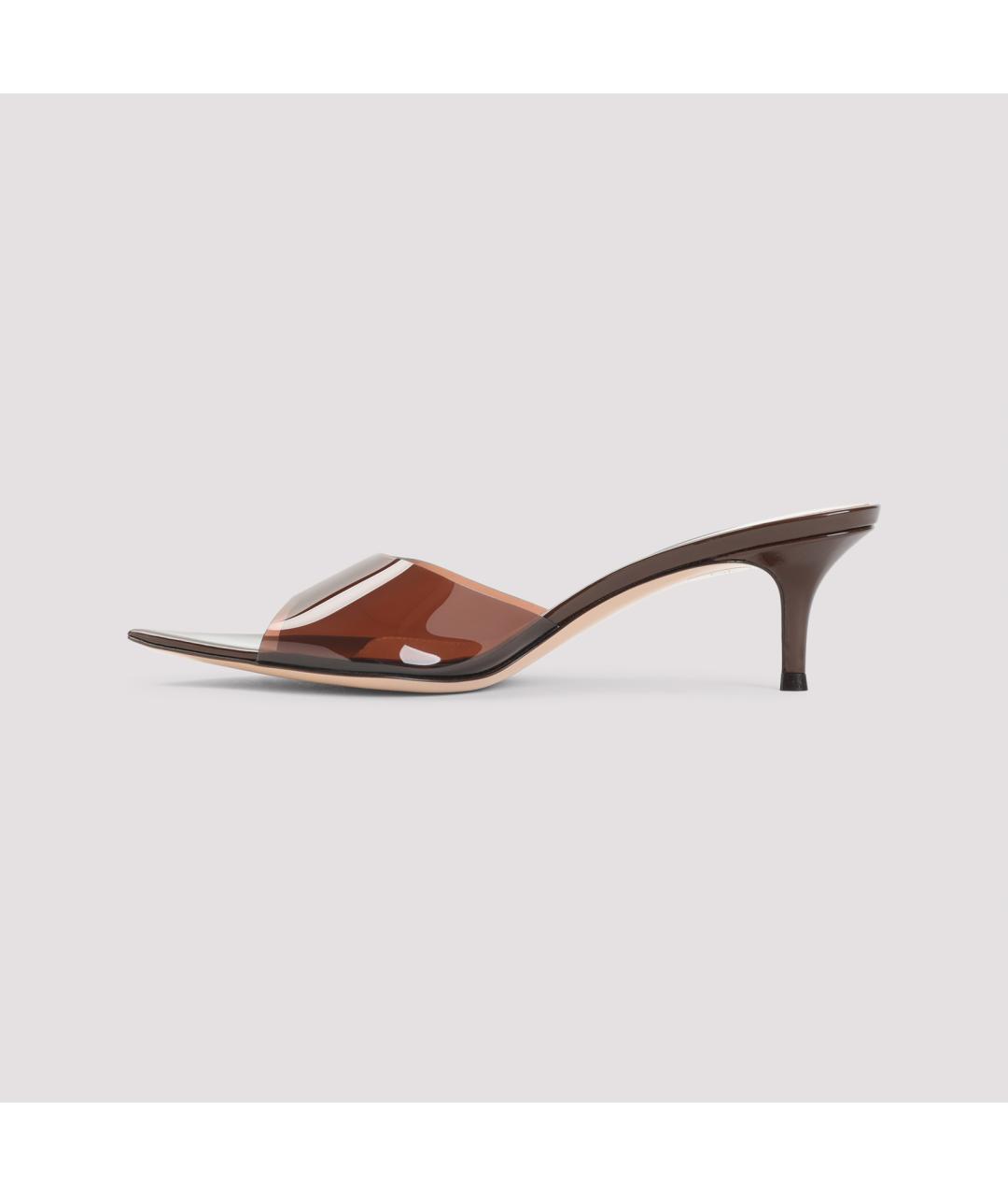 GIANVITO ROSSI Коричневые кожаные мюли, фото 2