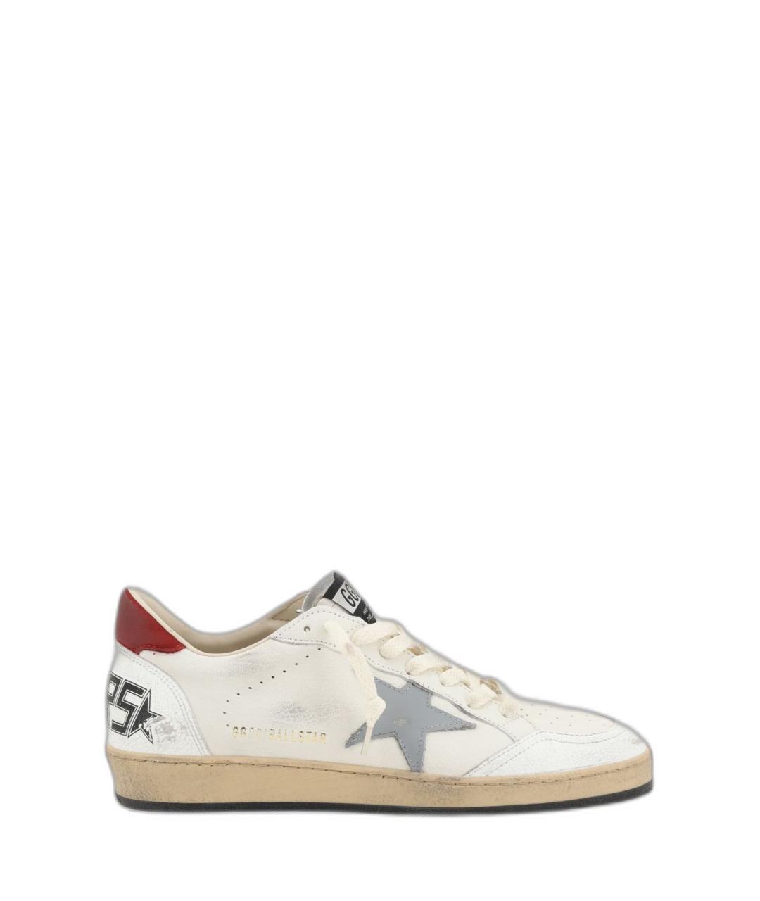GOLDEN GOOSE Белые кожаные низкие кроссовки / кеды, фото 1