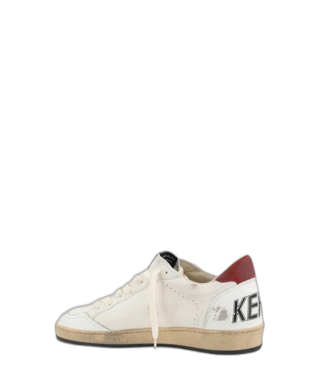 GOLDEN GOOSE Белые кожаные низкие кроссовки / кеды, фото 3
