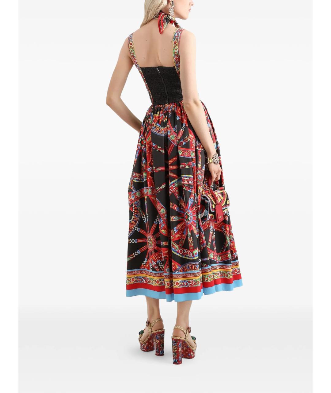 DOLCE&GABBANA Мульти хлопковое повседневное платье, фото 3