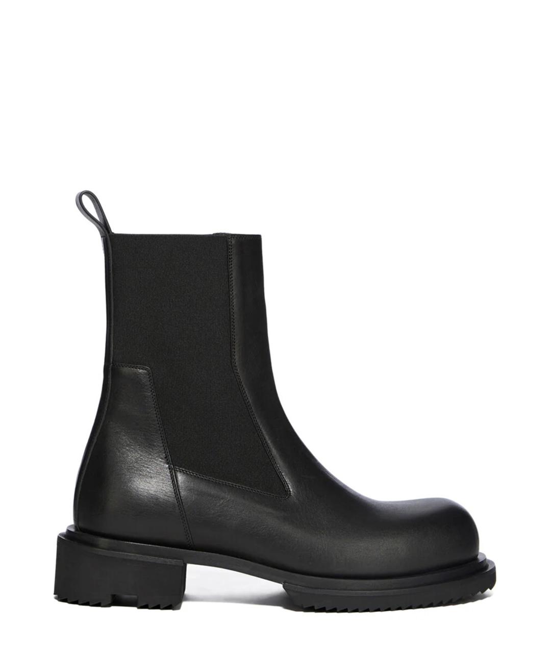 RICK OWENS Черные кожаные ботинки, фото 1