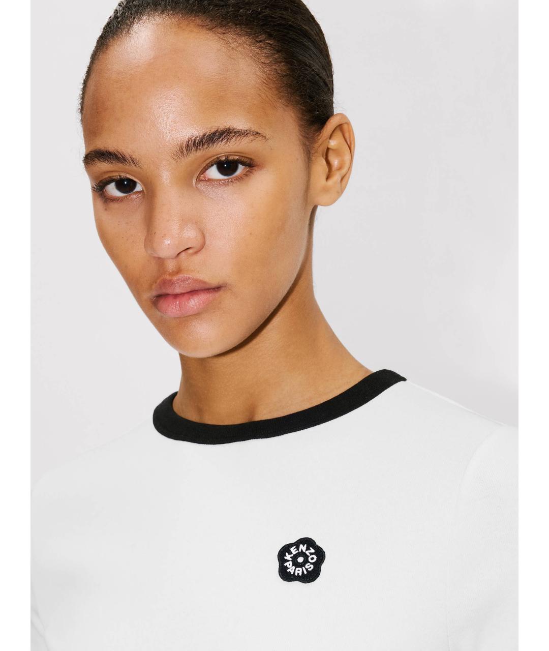 KENZO Белая хлопковая футболка, фото 5