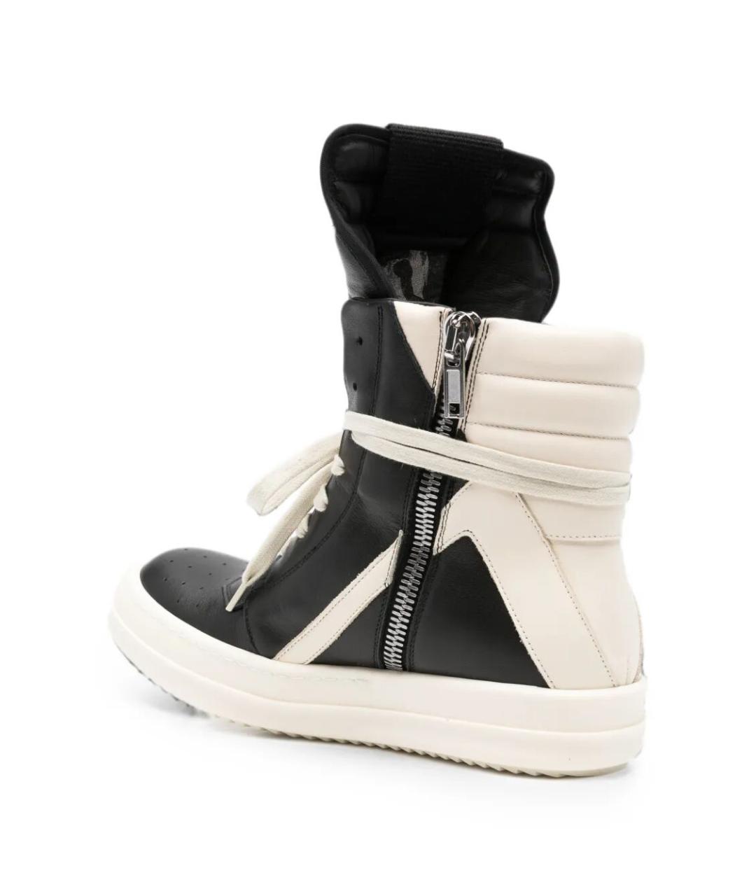 RICK OWENS Черные кожаные кеды, фото 4