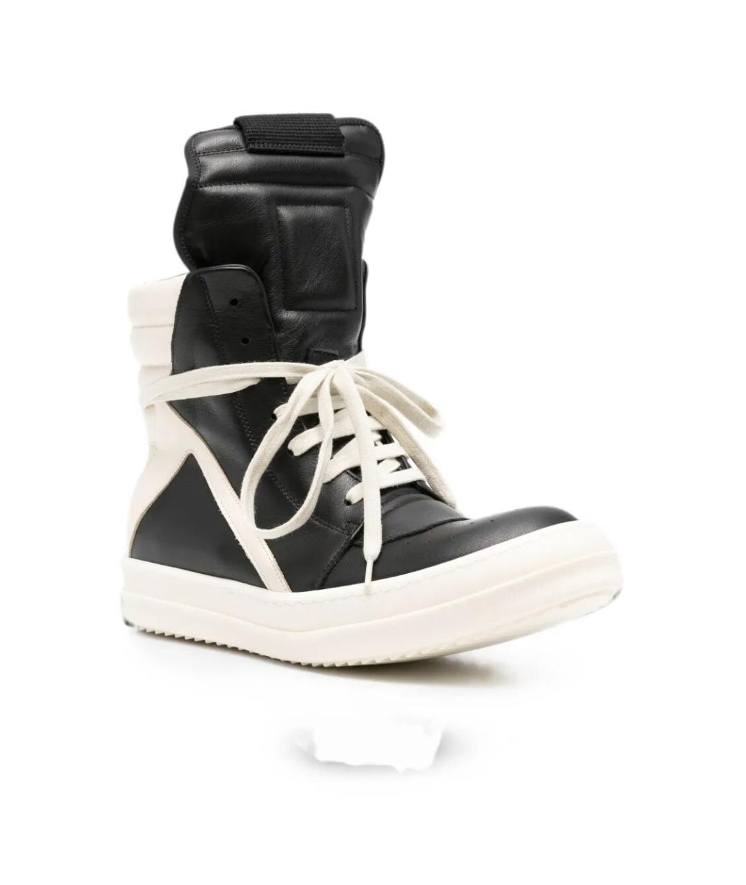 RICK OWENS Черные кожаные кеды, фото 3