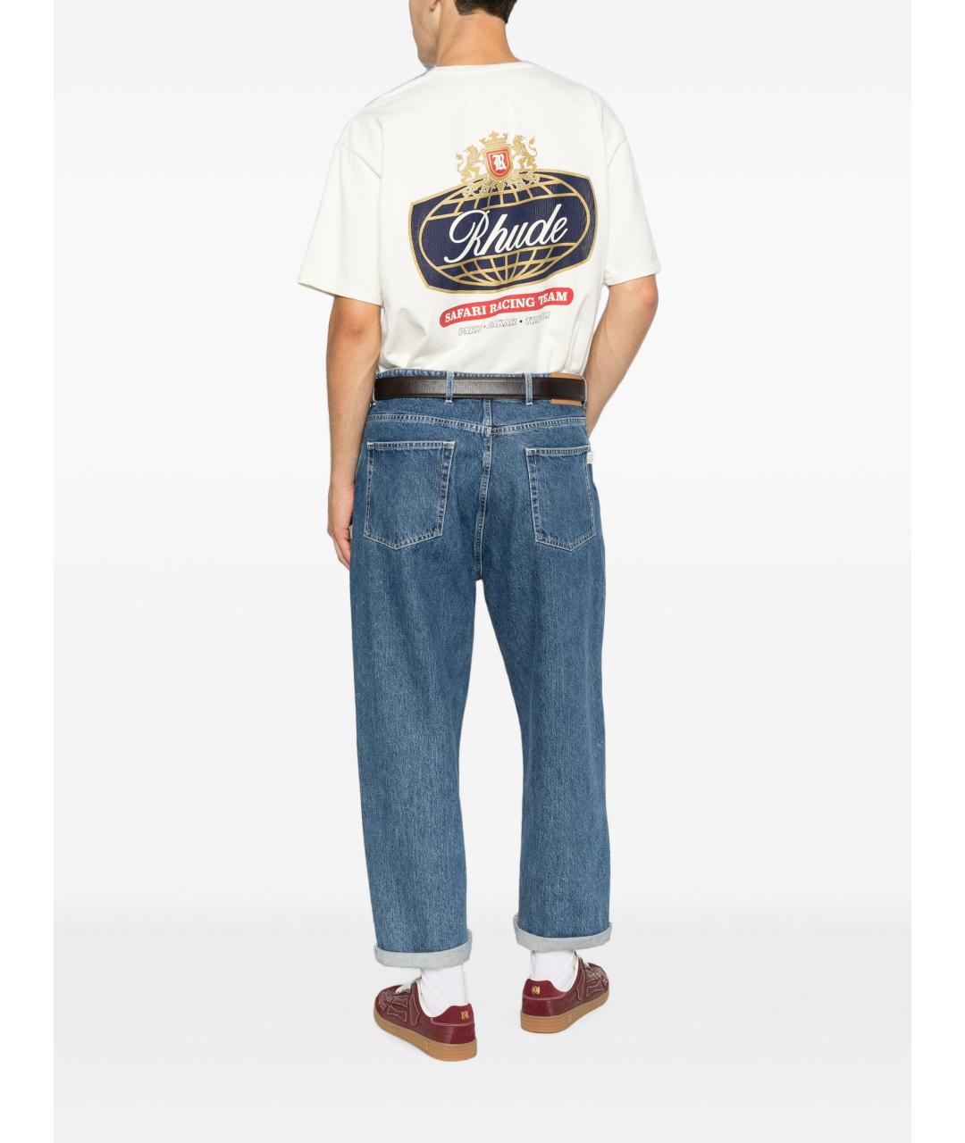 RHUDE Белая хлопковая футболка, фото 3