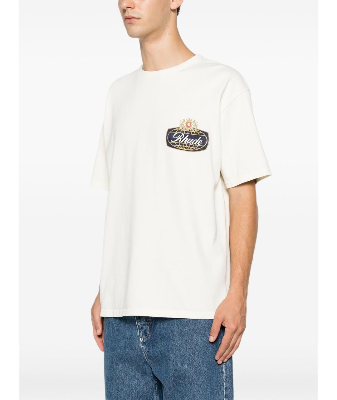 RHUDE Белая хлопковая футболка, фото 5