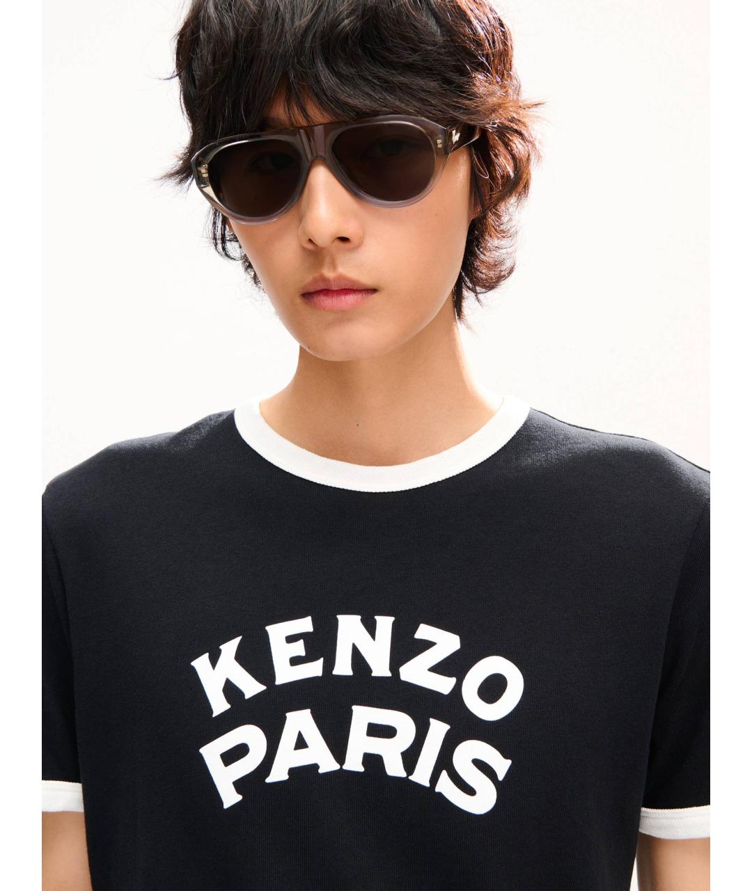 KENZO Черная хлопковая футболка, фото 5