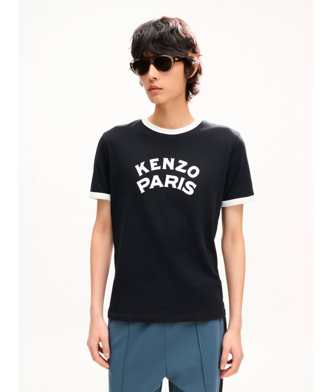 KENZO Черная хлопковая футболка, фото 2