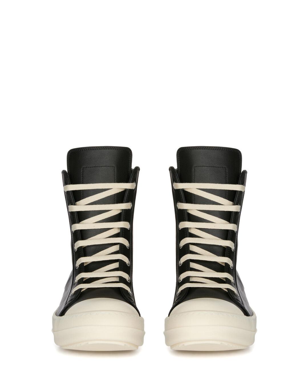 RICK OWENS Черные кожаные кеды, фото 2