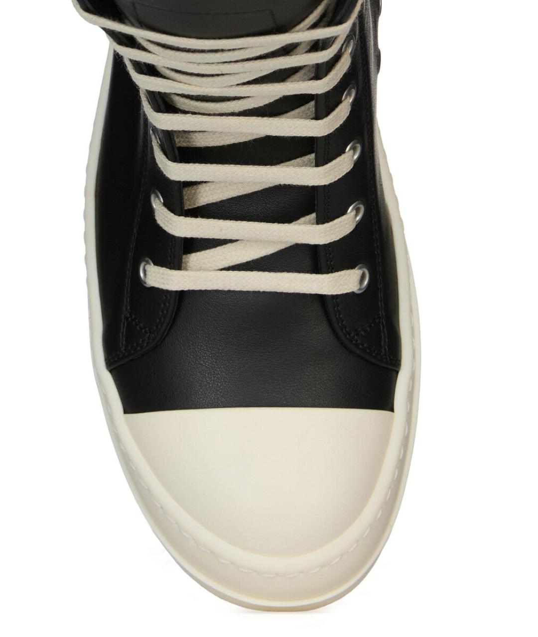 RICK OWENS Черные кожаные кеды, фото 5