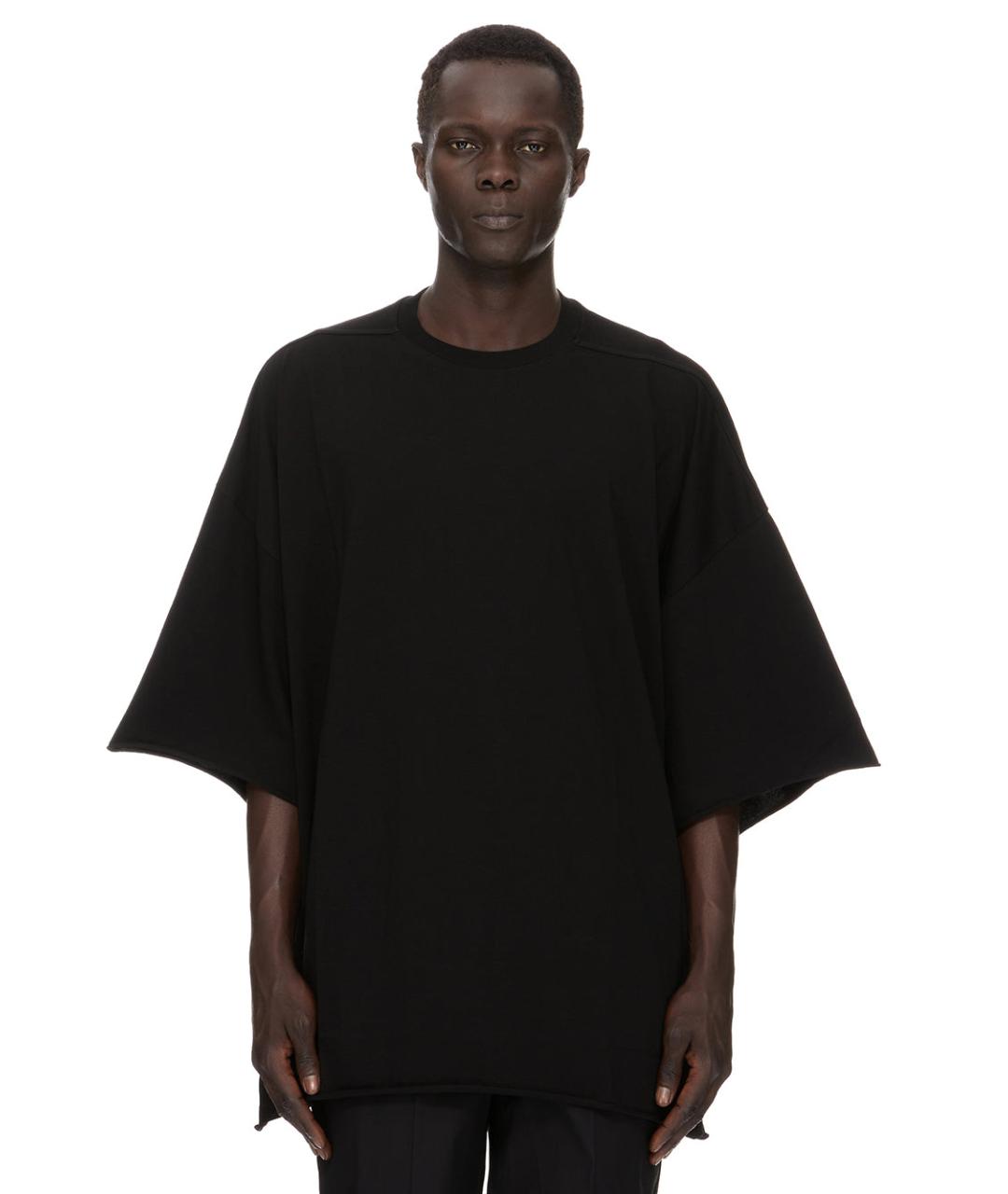 RICK OWENS Черная хлопковая футболка, фото 1