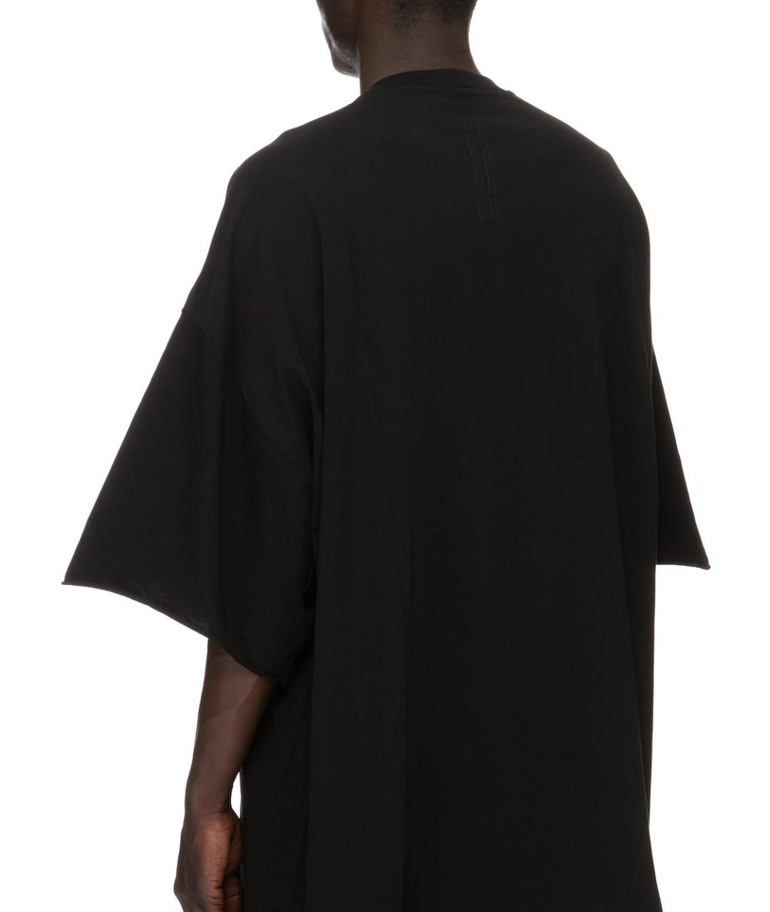 RICK OWENS Черная хлопковая футболка, фото 5