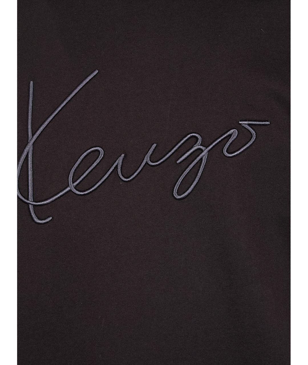 KENZO Черная хлопковая футболка, фото 3