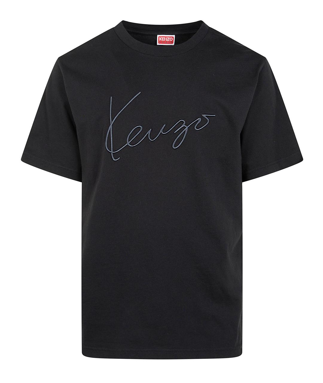 KENZO Черная хлопковая футболка, фото 1