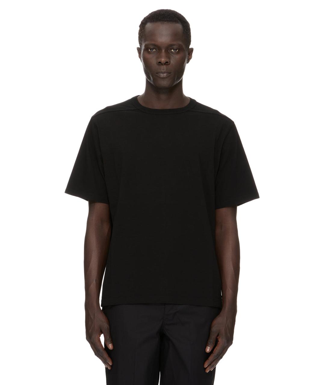 RICK OWENS Черная хлопковая футболка, фото 1