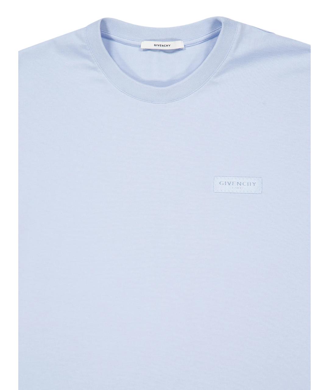GIVENCHY Голубая хлопковая футболка, фото 3