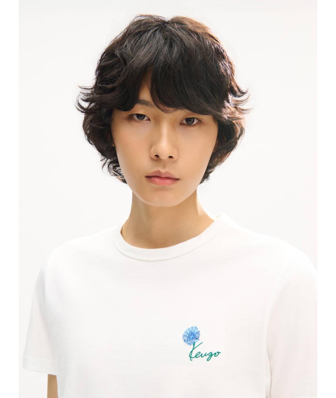 KENZO Белая хлопковая футболка, фото 5