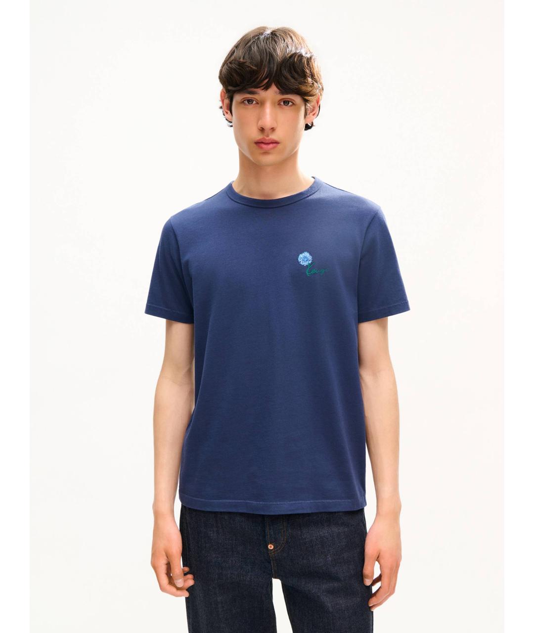 KENZO Синяя хлопковая футболка, фото 2