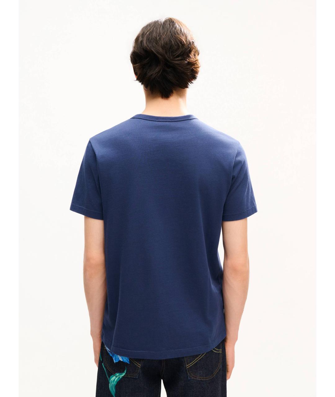 KENZO Синяя хлопковая футболка, фото 3