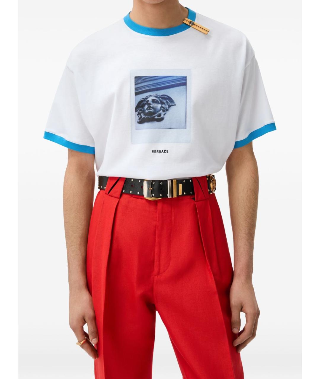 VERSACE Белая хлопковая футболка, фото 2