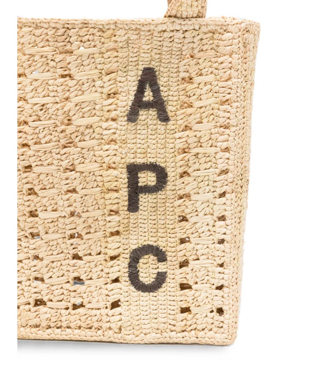 A.P.C. Бежевая плетеная сумка тоут, фото 4