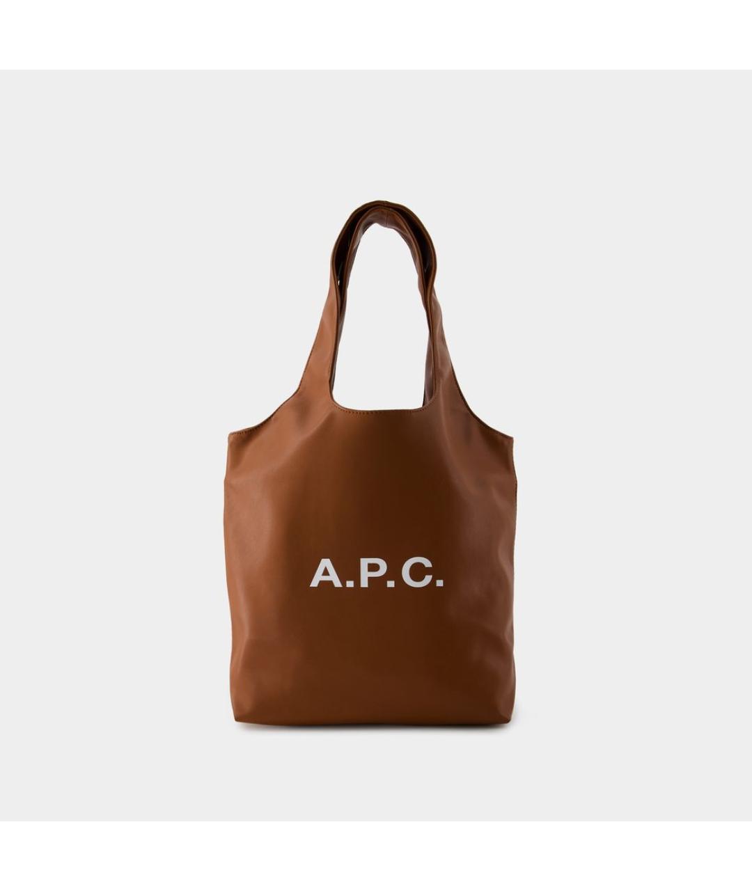 A.P.C. Коричневая сумка тоут из искусственной кожи, фото 6
