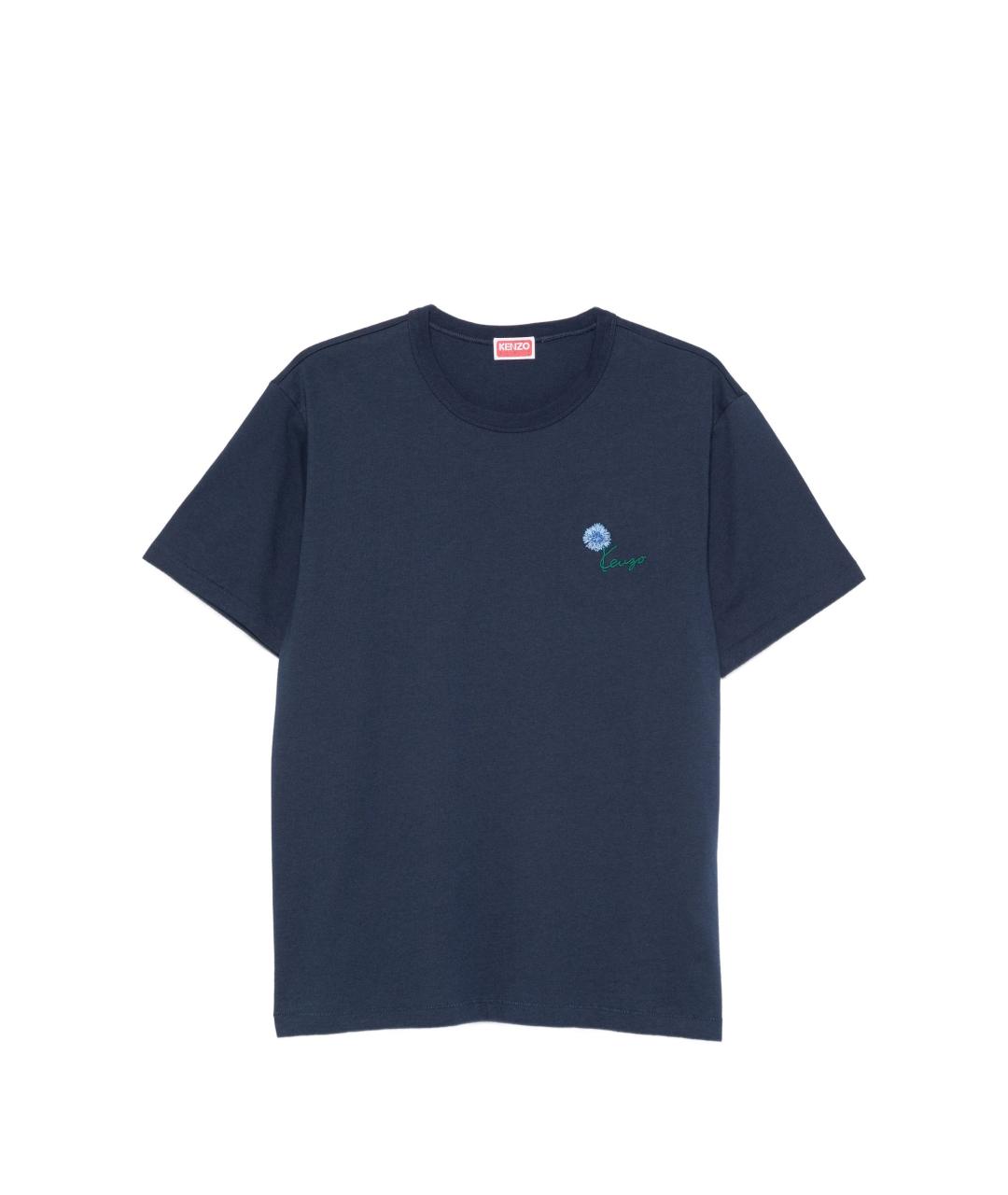 KENZO Синяя хлопковая футболка, фото 6