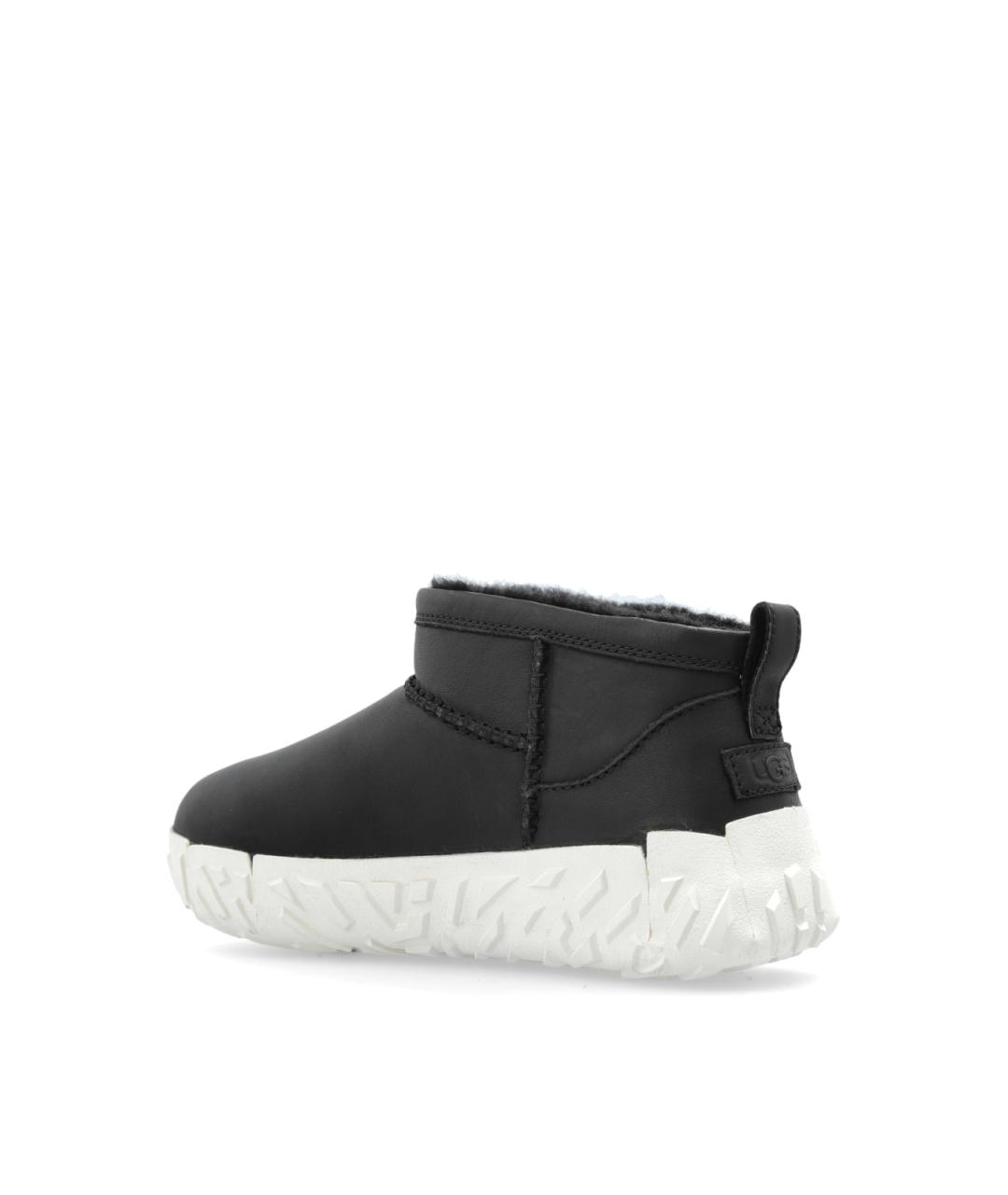 UGG Черные кожаные низкие ботинки, фото 3