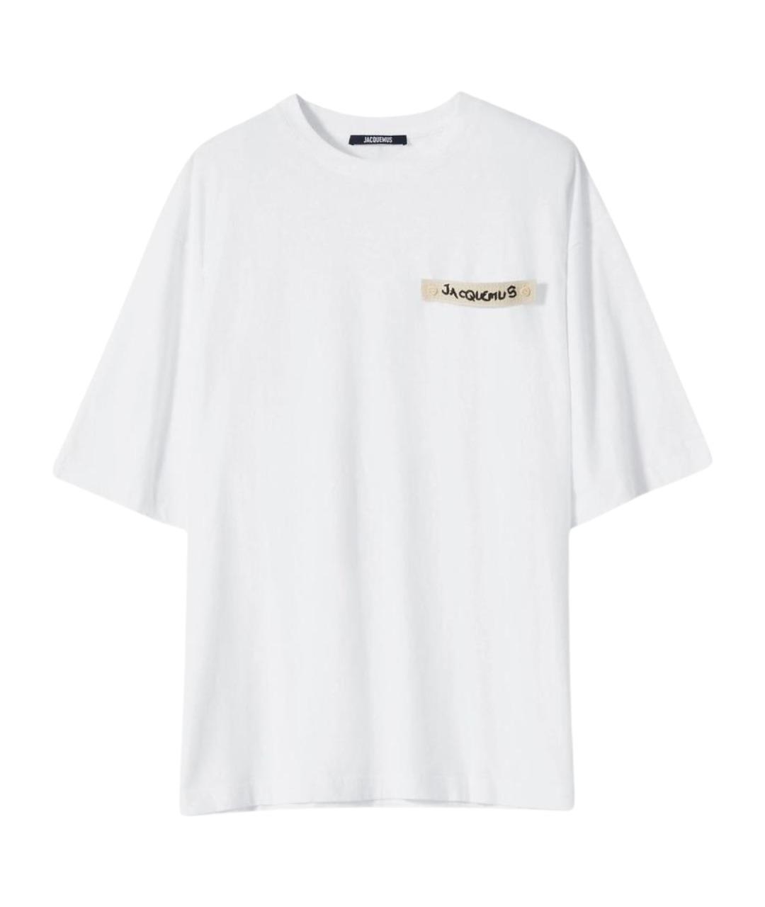 JACQUEMUS Белая хлопковая футболка, фото 1