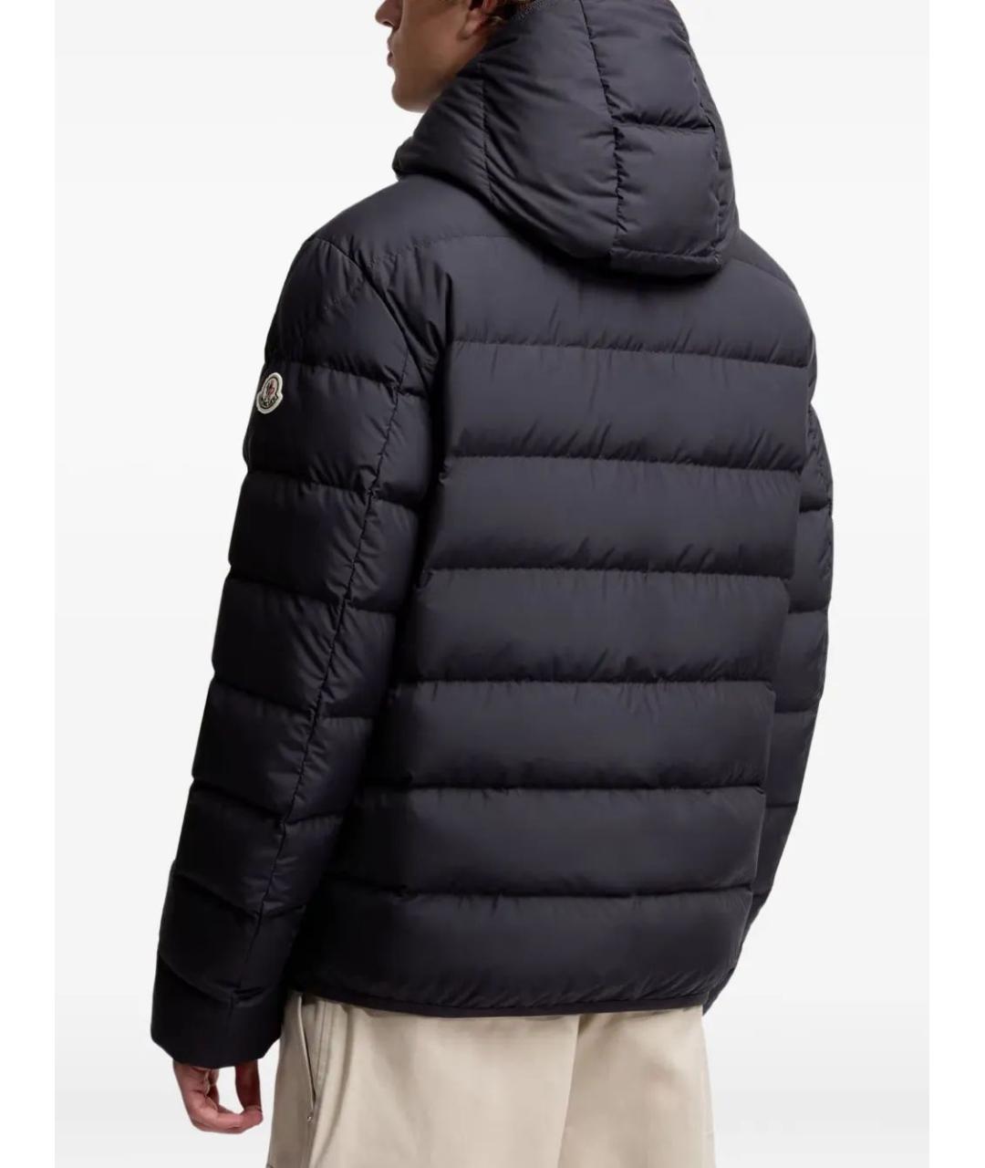 MONCLER Черный полиэстеровый пуховик, фото 4