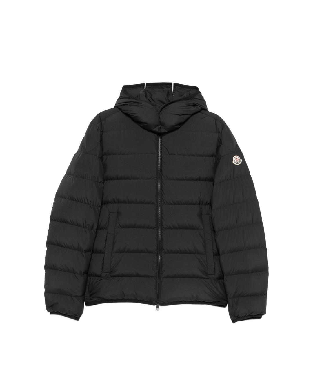 MONCLER Черный полиэстеровый пуховик, фото 1