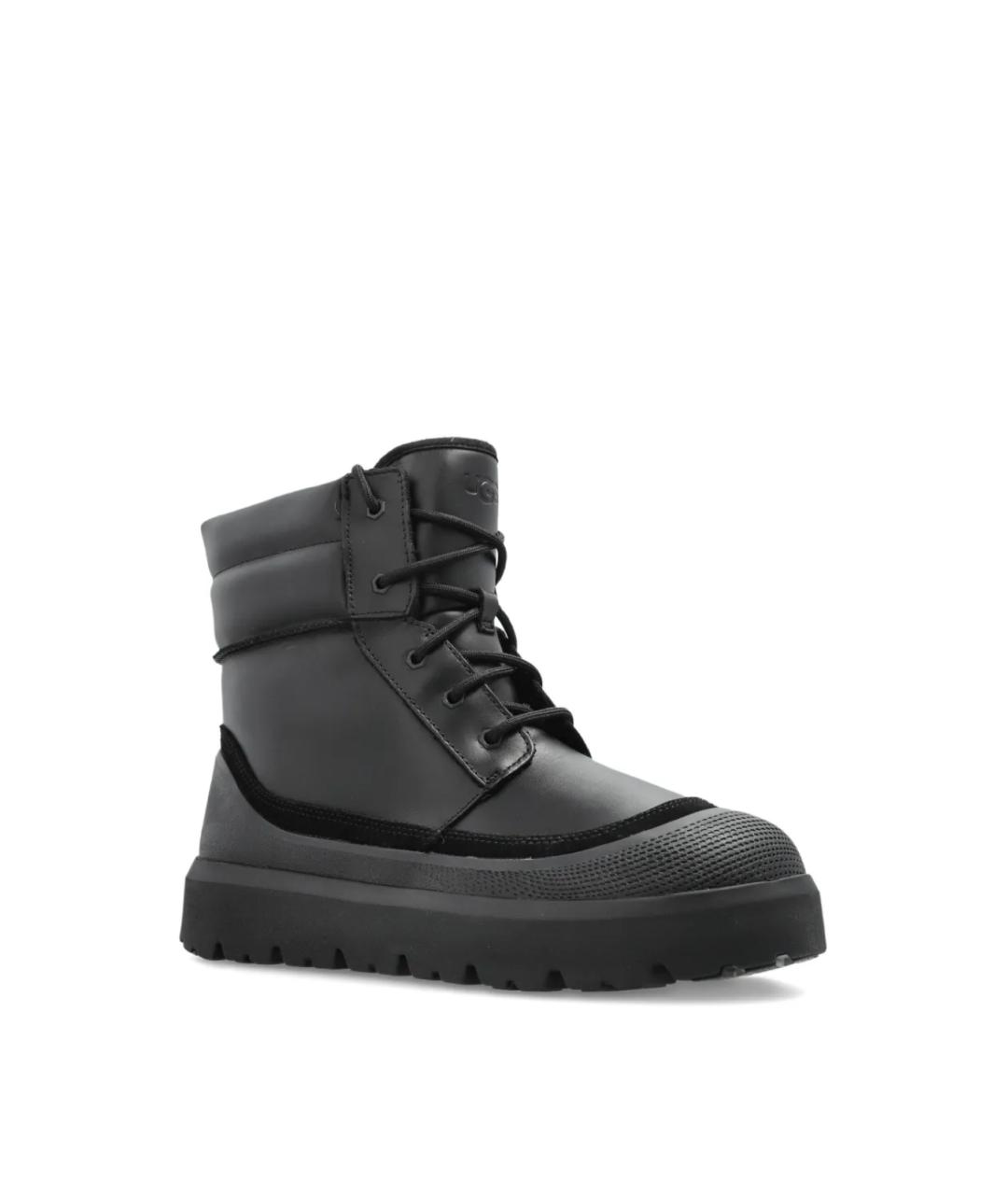 UGG Черные кожаные высокие ботинки, фото 3