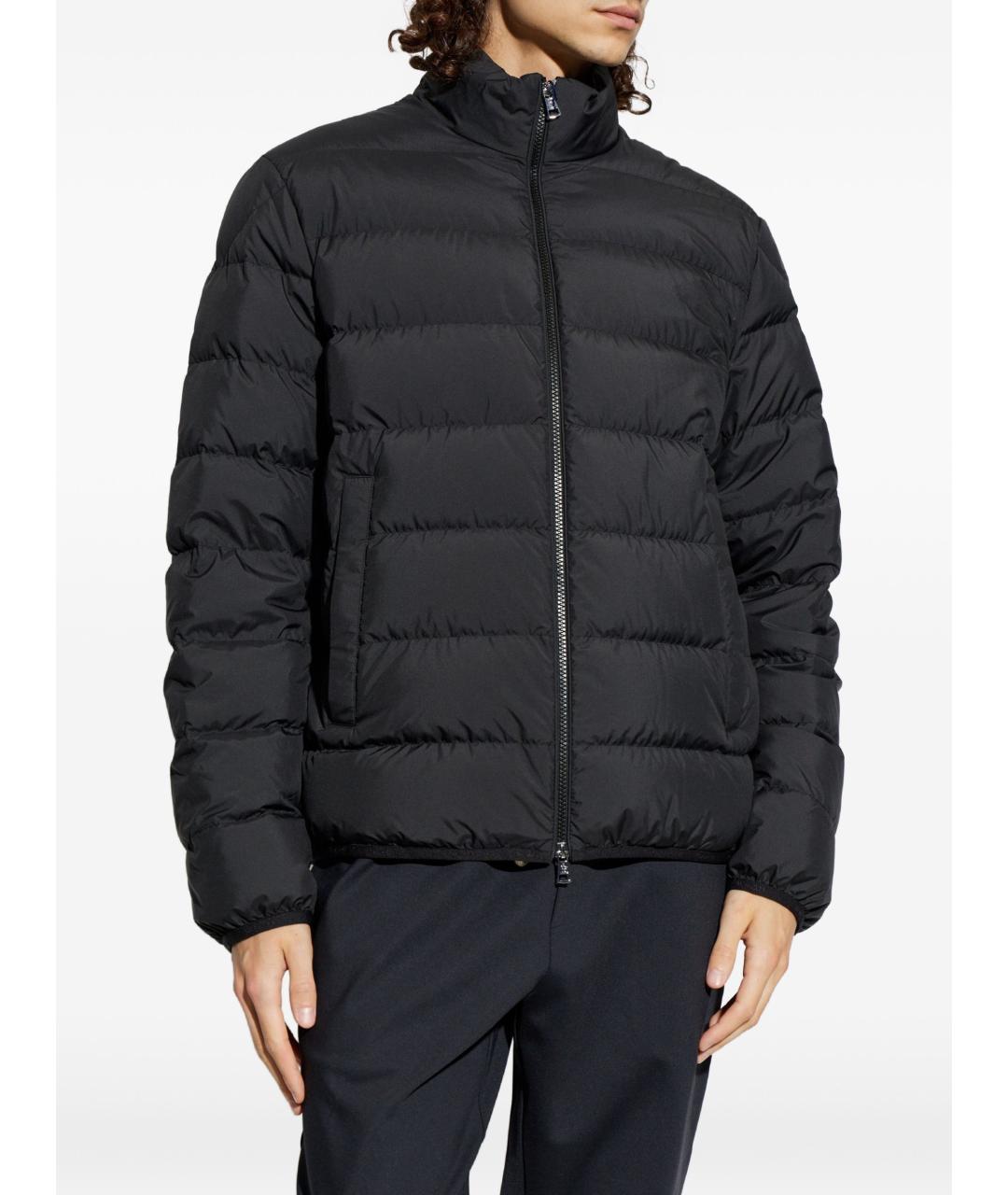 MONCLER Черный полиэстеровый пуховик, фото 2