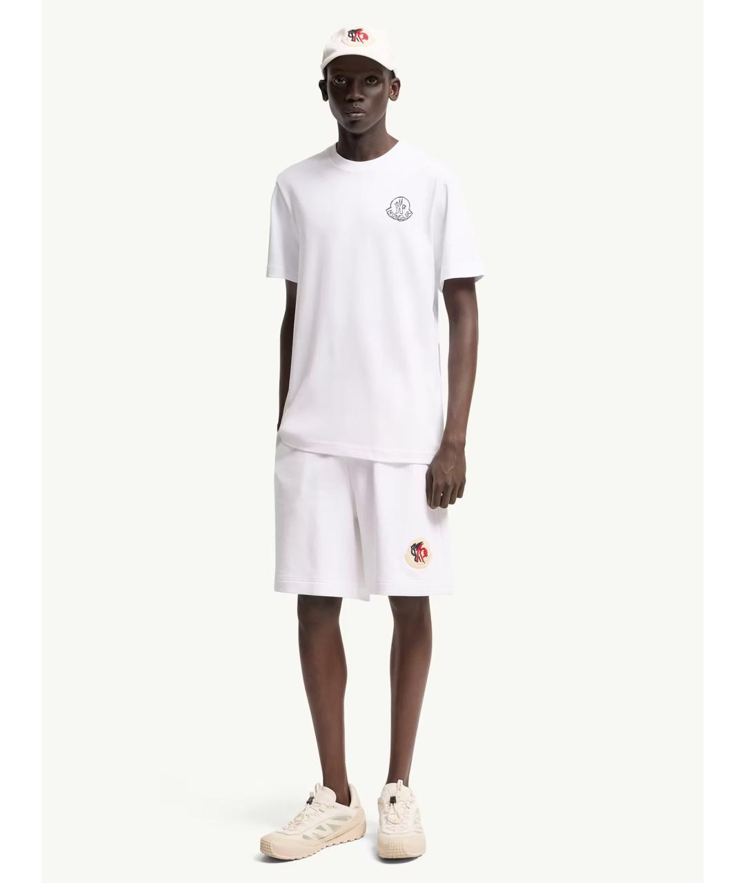 MONCLER Белая хлопковая футболка, фото 2