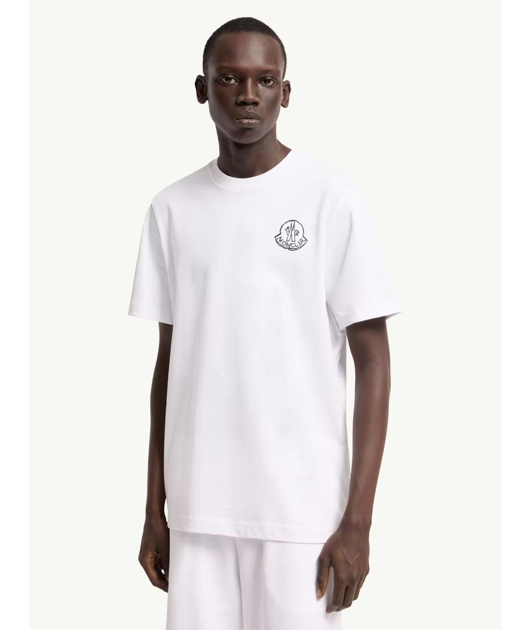 MONCLER Белая хлопковая футболка, фото 5