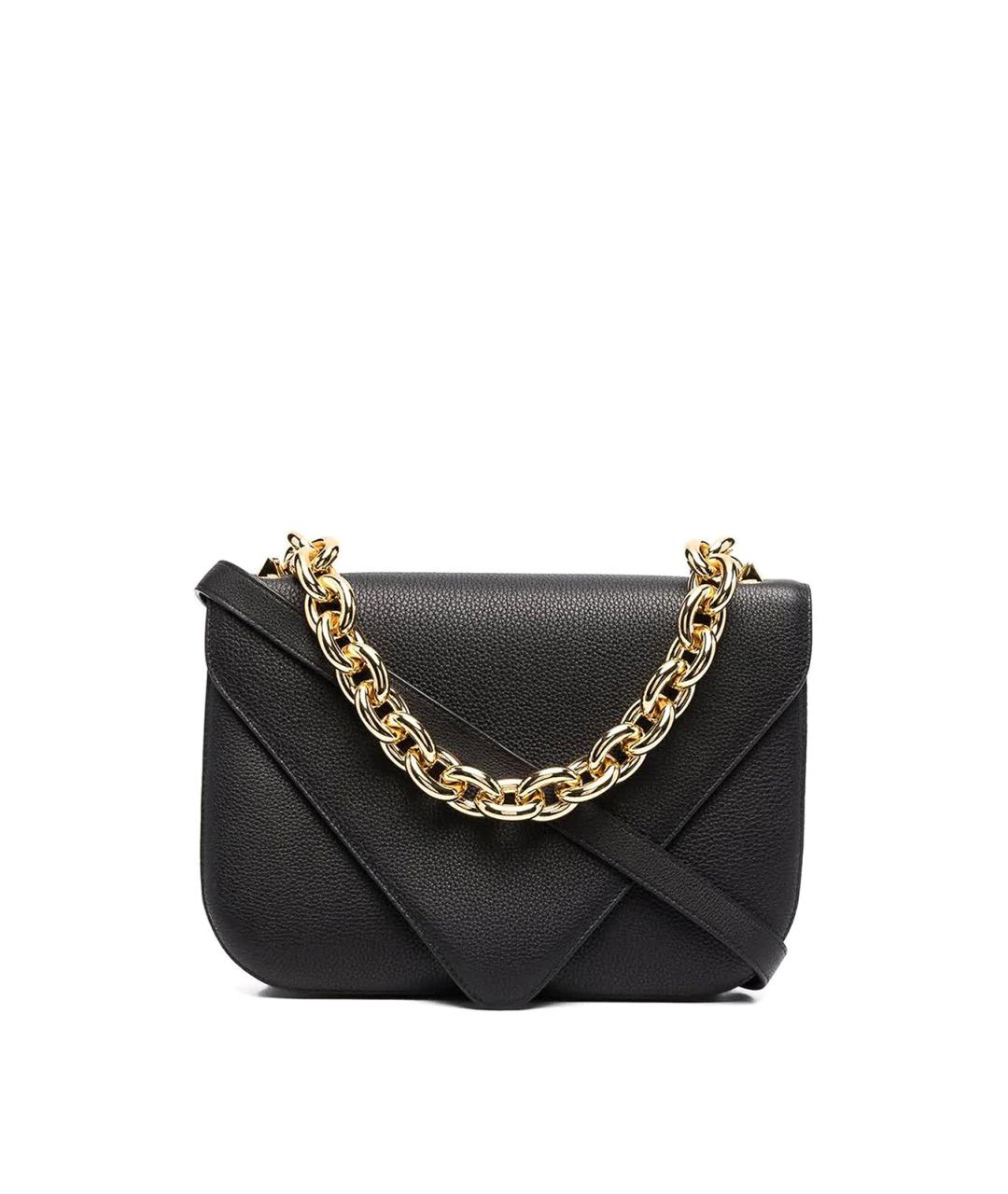 BOTTEGA VENETA Черная кожаная сумка через плечо, фото 1