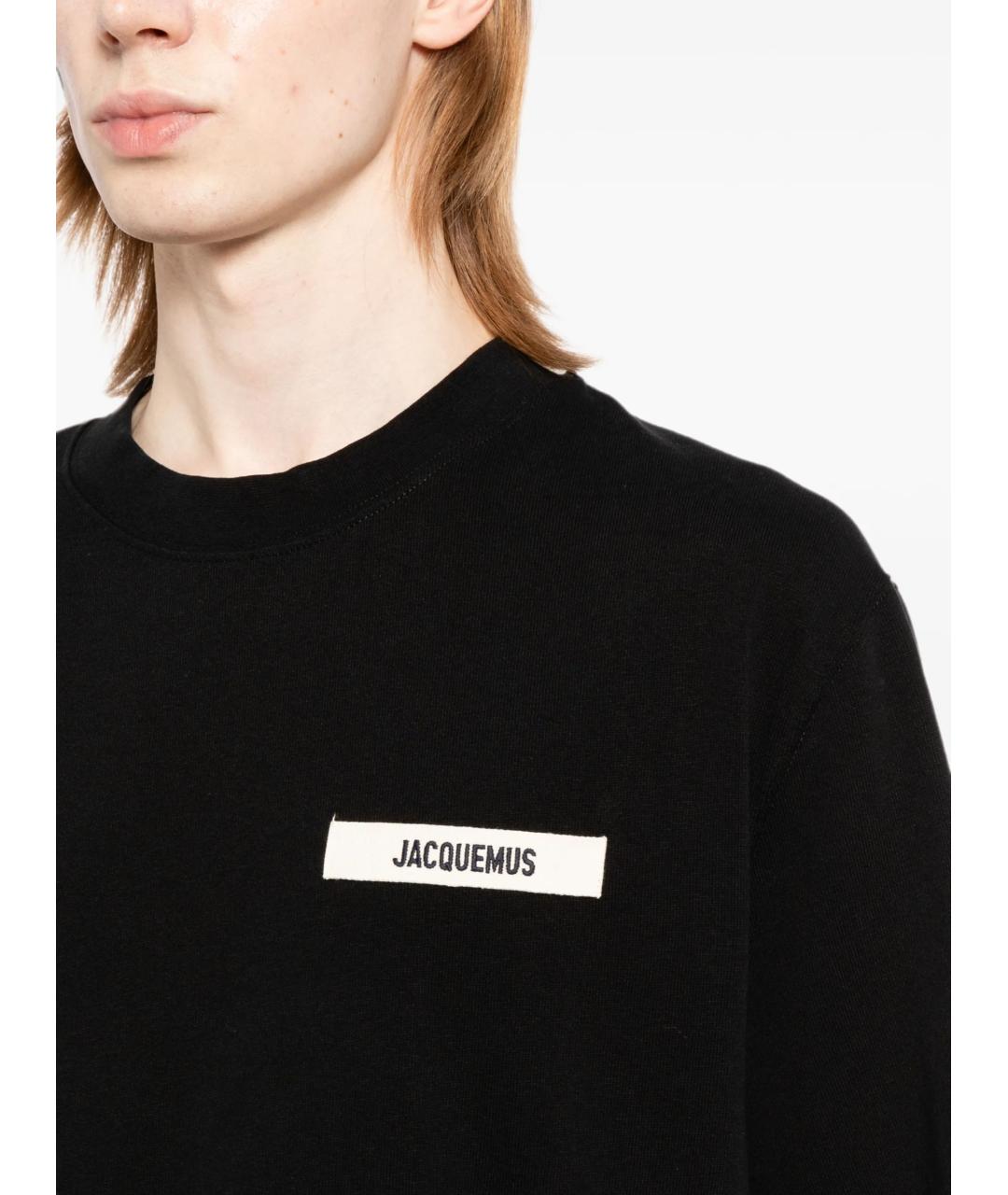JACQUEMUS Черная хлопковая футболка, фото 5