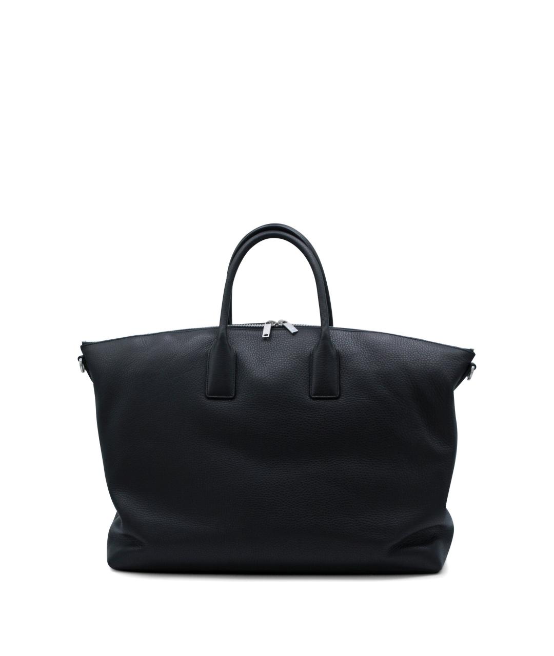 SAINT LAURENT Черная кожаная сумка тоут, фото 5