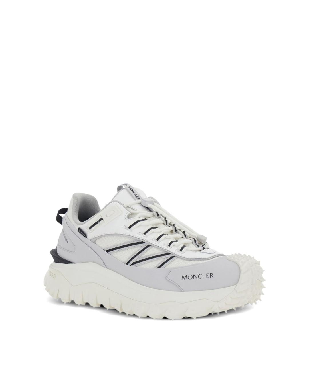 MONCLER Белые кожаные низкие кроссовки / кеды, фото 2