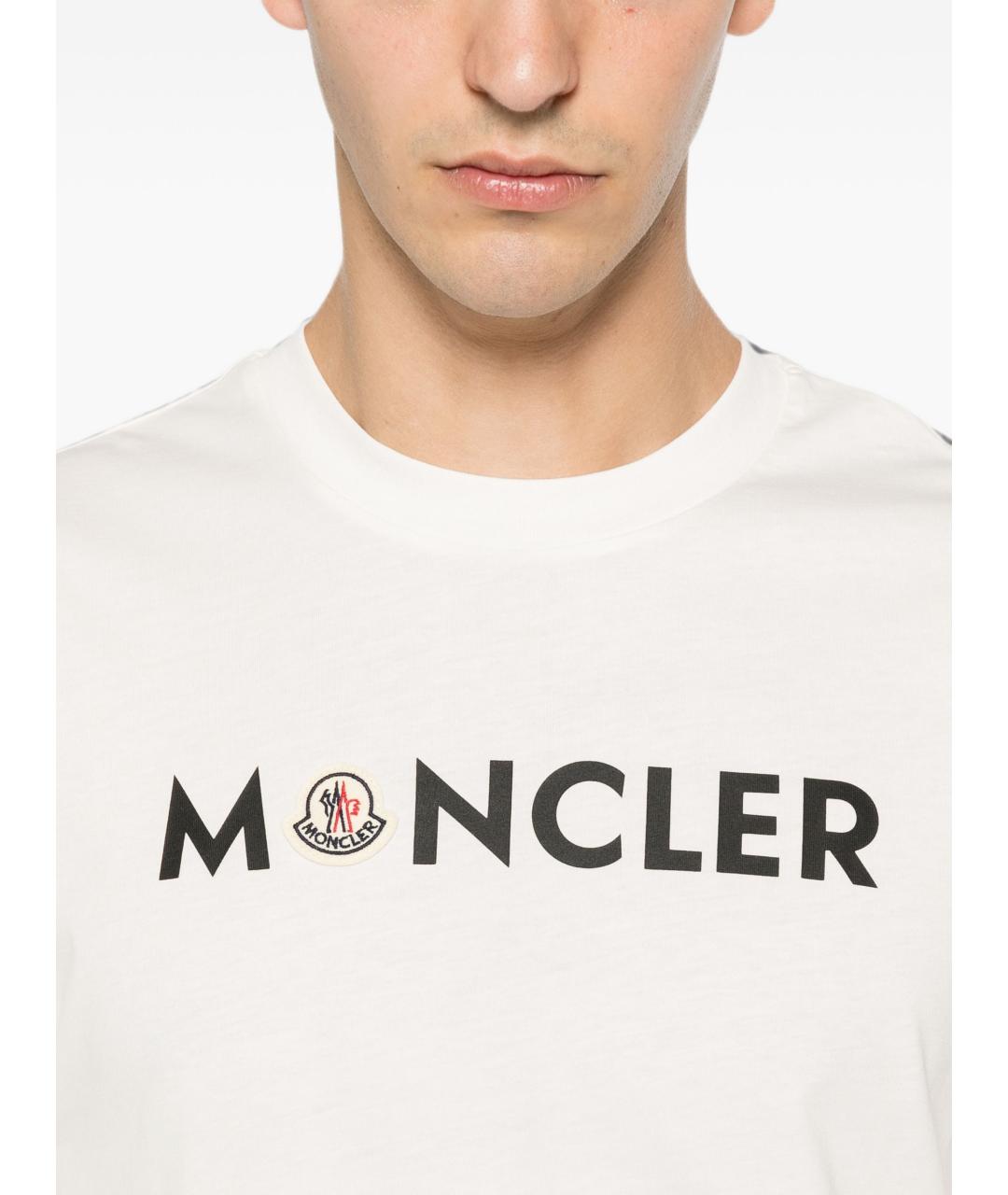 MONCLER Бежевая хлопковая футболка, фото 2
