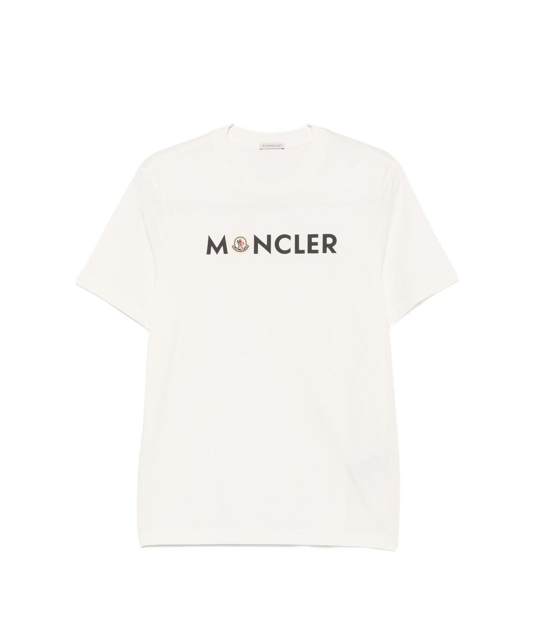 MONCLER Бежевая хлопковая футболка, фото 1